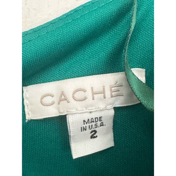 VTG Cache Dress Rhinestone One Shoulder Cocktail Mini Green Women’s Y2K Size 2 - Picture 6 of 9